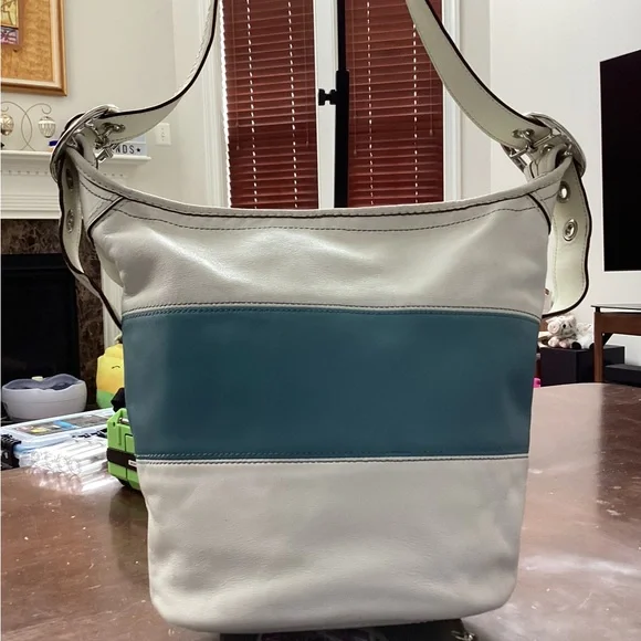 Vintage Coach Rugby Stripe Bucket Bag A0993-F13357 - Picture 2 of 11